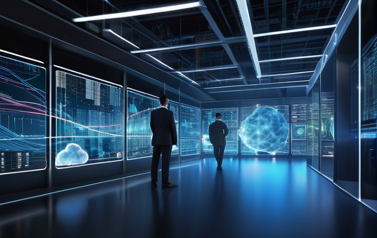 SD WAN 개념과 활용 - **Prompt:** A sleek, modern control center with a central holographic display showing a vibrant, int... SD WAN 개념과 활용 - **Prompt:** A sleek, modern control center with a central holographic display showing a vibrant, int...